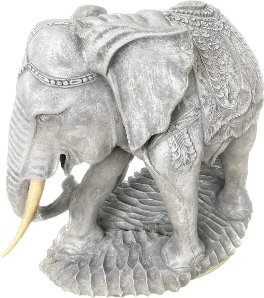 Product image 6 of the product “Avan - Elephant with blanket, looking to the right. 63 cm L | cast stone ”
